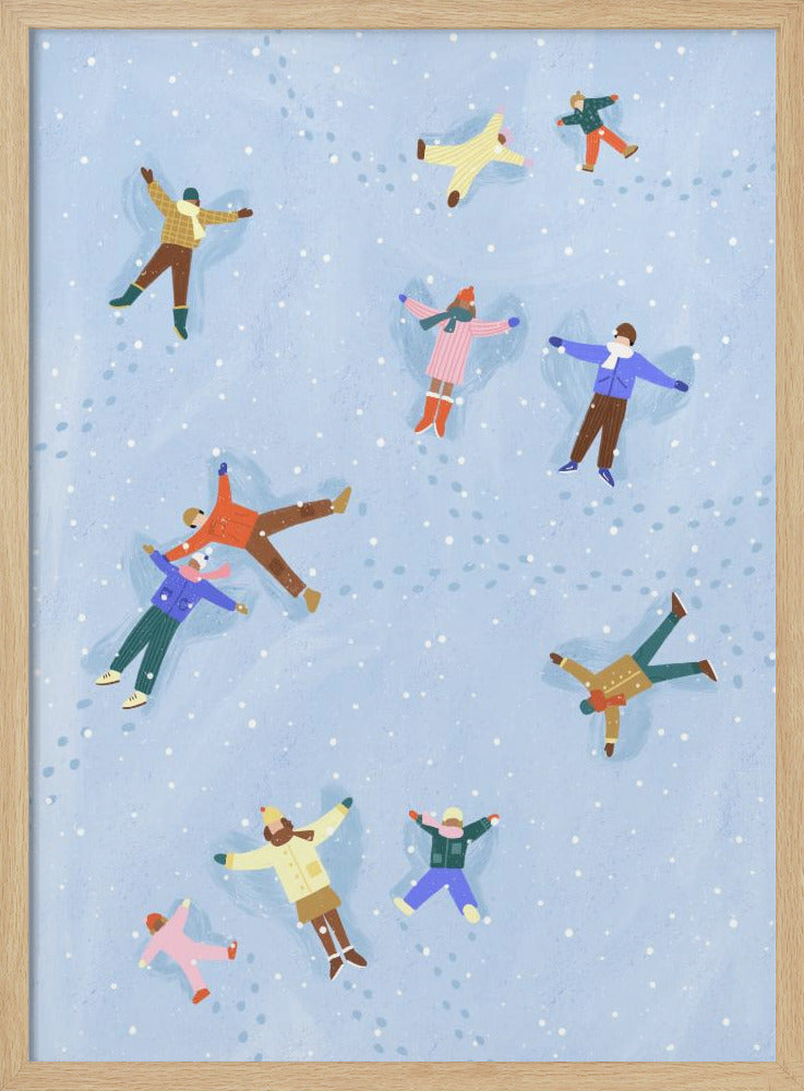 Snow Angels - Stretched Canvas, Poster or Fine Art Print I Heart Wall Art