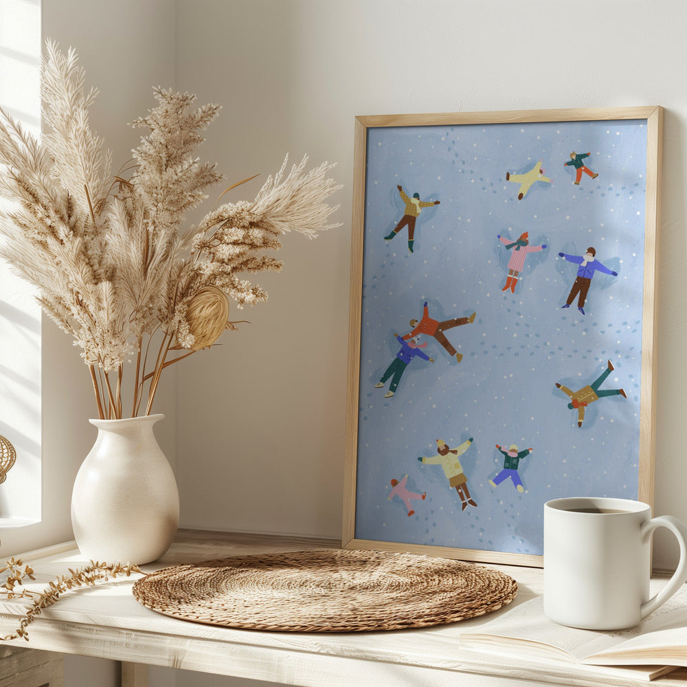 Snow Angels - Stretched Canvas, Poster or Fine Art Print I Heart Wall Art