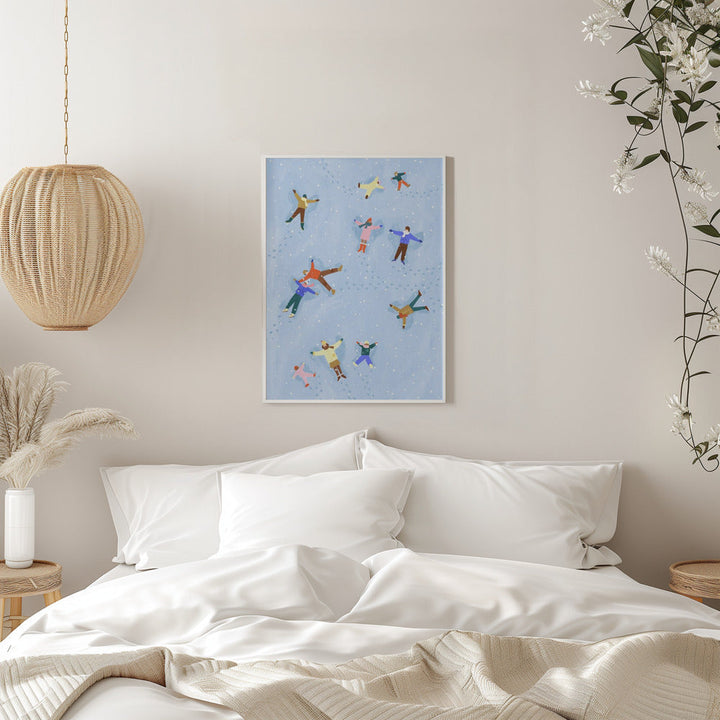 Snow Angels - Stretched Canvas, Poster or Fine Art Print I Heart Wall Art