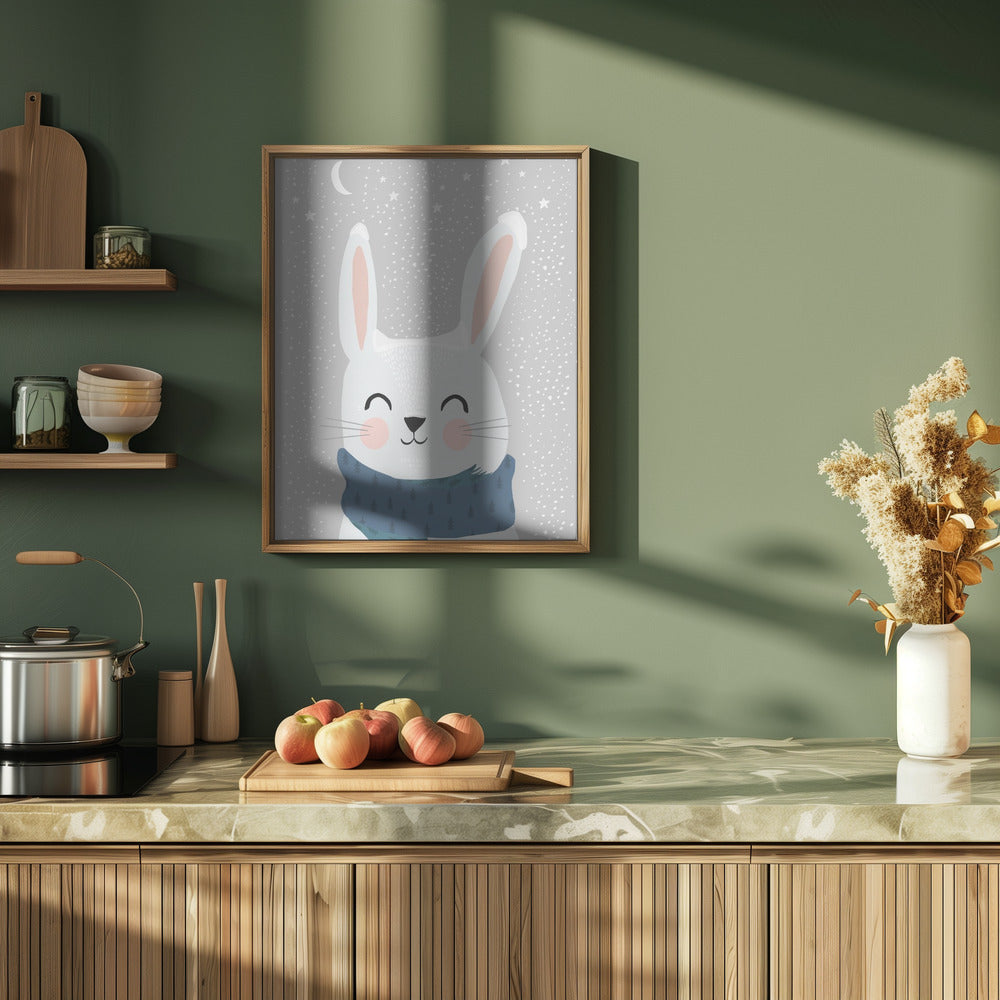 Snow Bunny - Stretched Canvas, Poster or Fine Art Print I Heart Wall Art