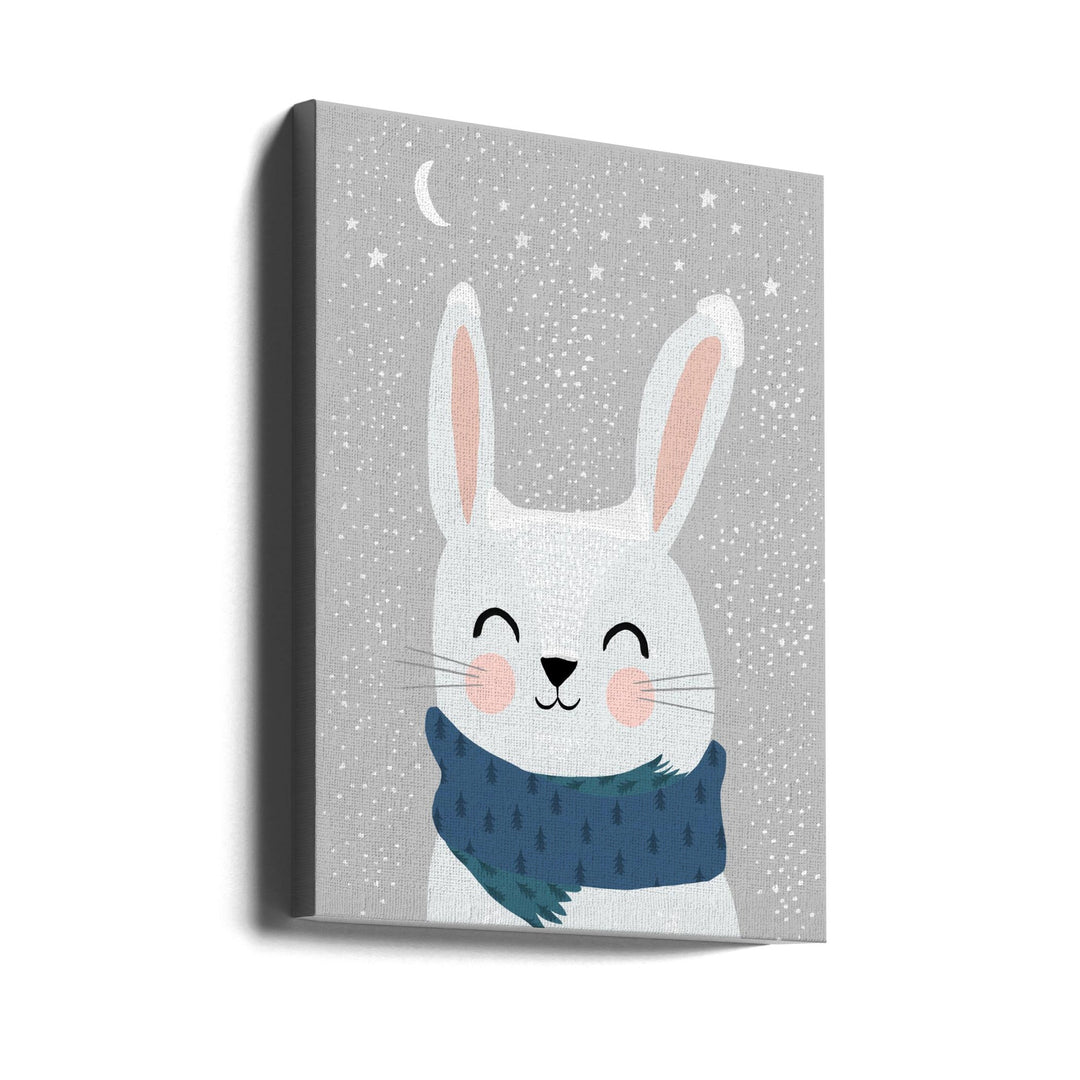 Snow Bunny - Stretched Canvas, Poster or Fine Art Print I Heart Wall Art
