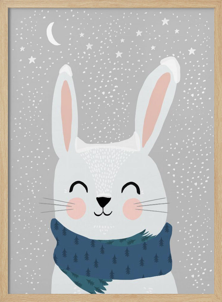 Snow Bunny - Stretched Canvas, Poster or Fine Art Print I Heart Wall Art