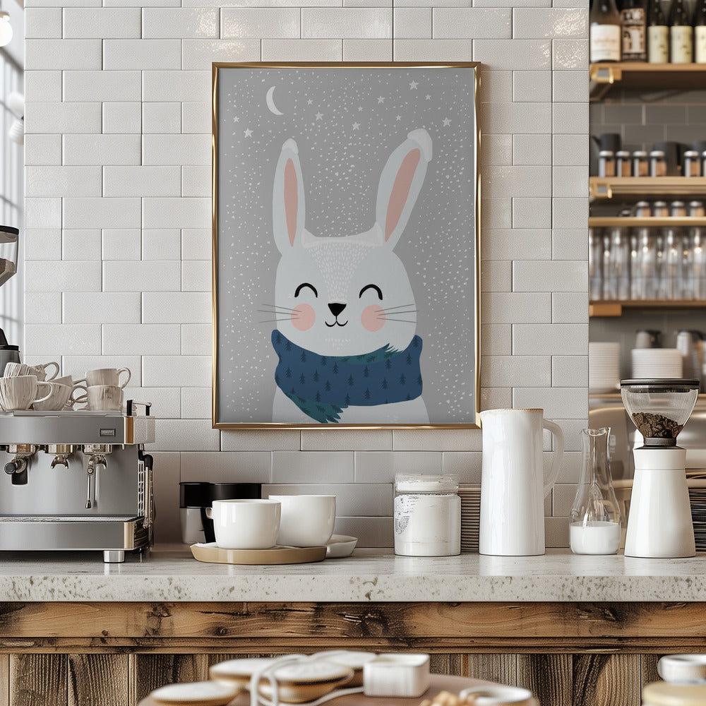 Snow Bunny - Stretched Canvas, Poster or Fine Art Print I Heart Wall Art