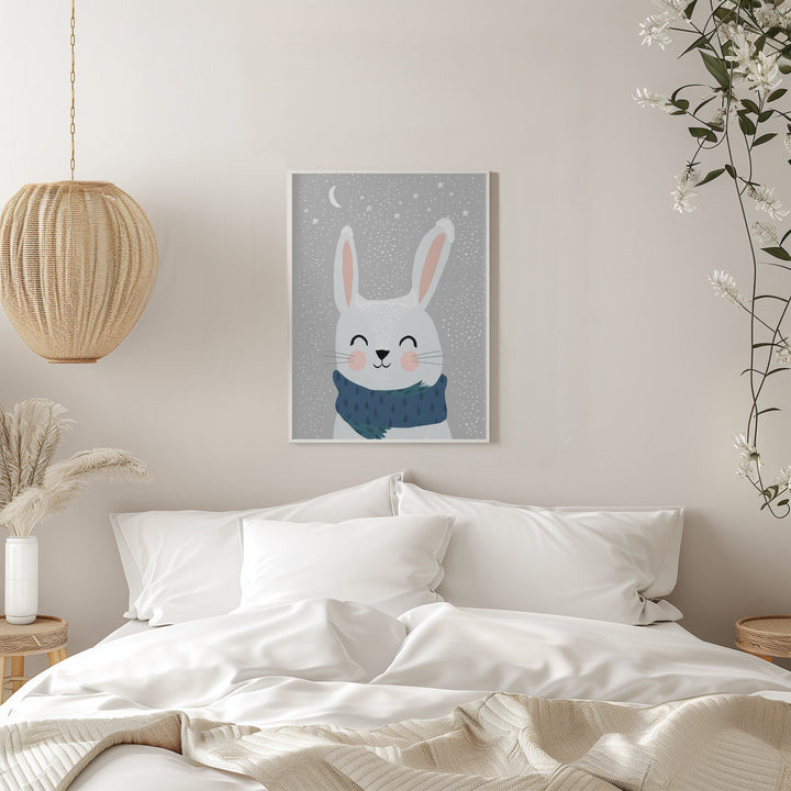 Snow Bunny - Stretched Canvas, Poster or Fine Art Print I Heart Wall Art