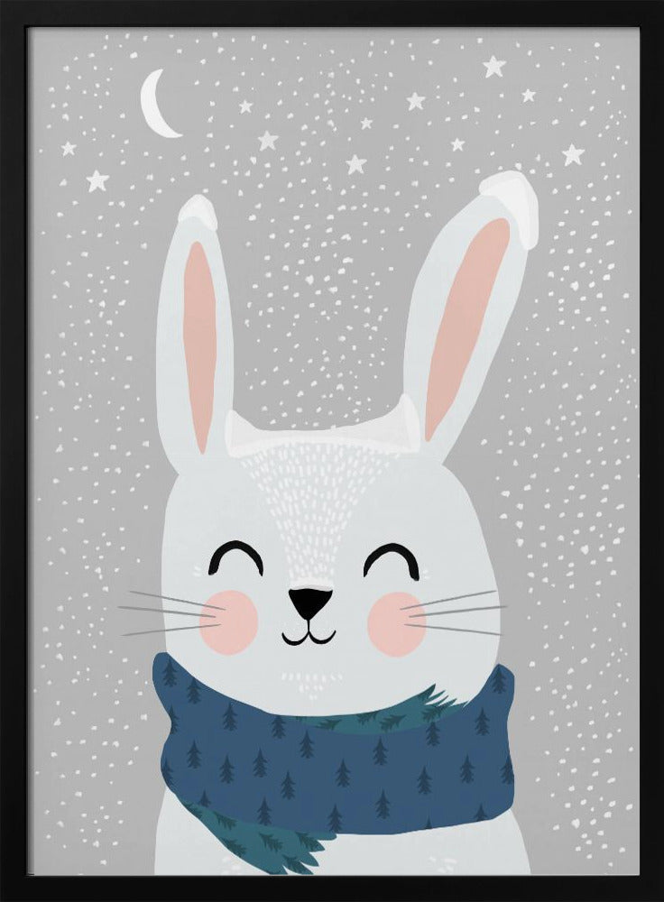 Snow Bunny - Stretched Canvas, Poster or Fine Art Print I Heart Wall Art