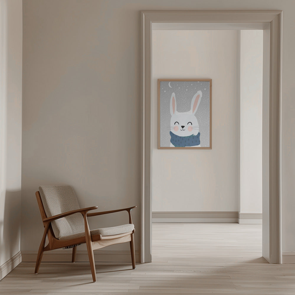 Snow Bunny - Stretched Canvas, Poster or Fine Art Print I Heart Wall Art