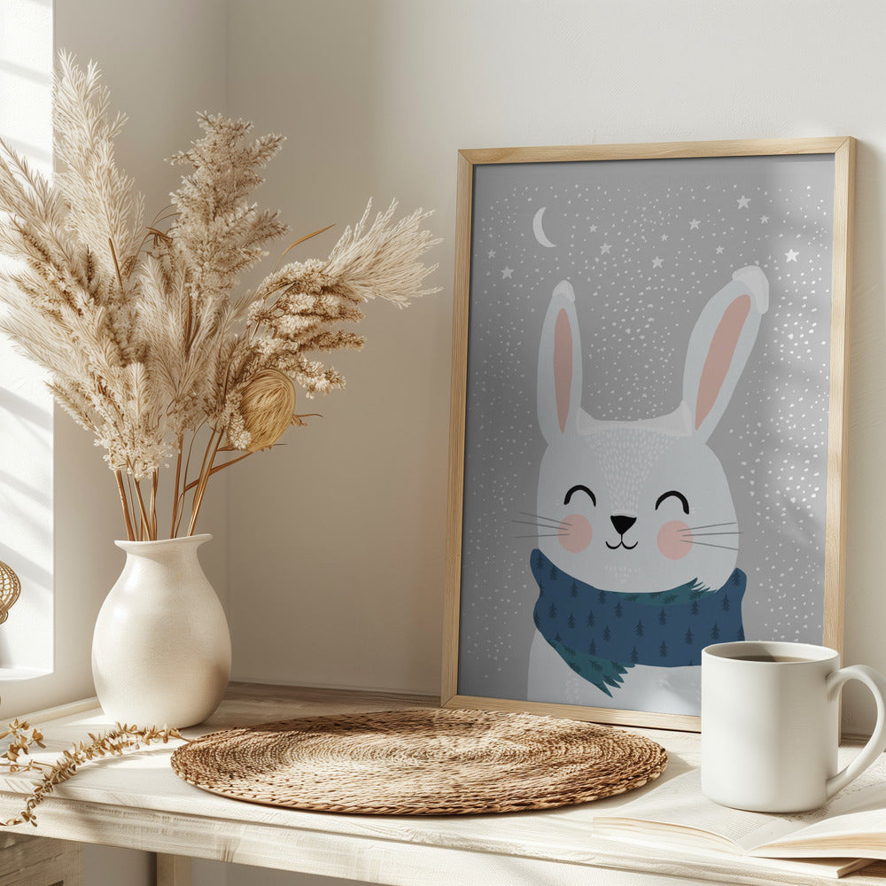 Snow Bunny - Stretched Canvas, Poster or Fine Art Print I Heart Wall Art