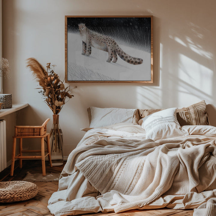 Snow Leopard - Stretched Canvas, Poster or Fine Art Print I Heart Wall Art