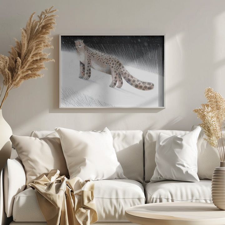 Snow Leopard - Stretched Canvas, Poster or Fine Art Print I Heart Wall Art