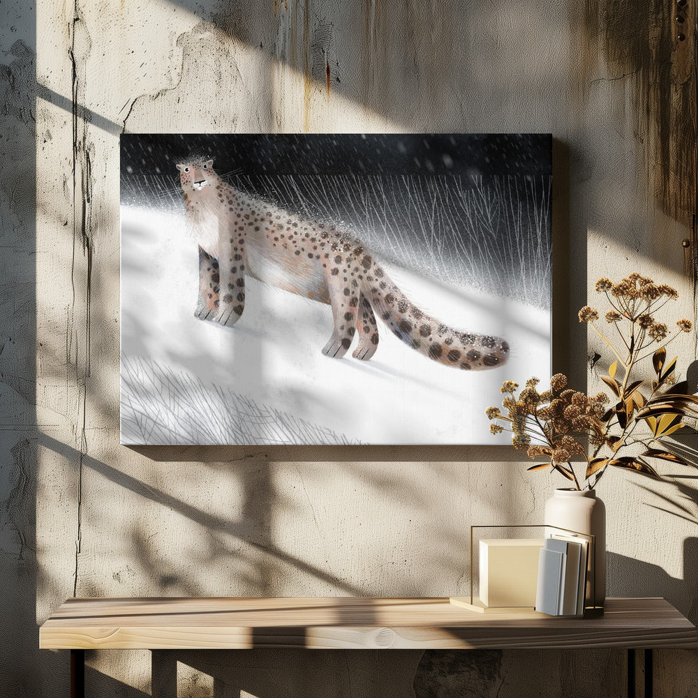 Snow Leopard - Stretched Canvas, Poster or Fine Art Print I Heart Wall Art