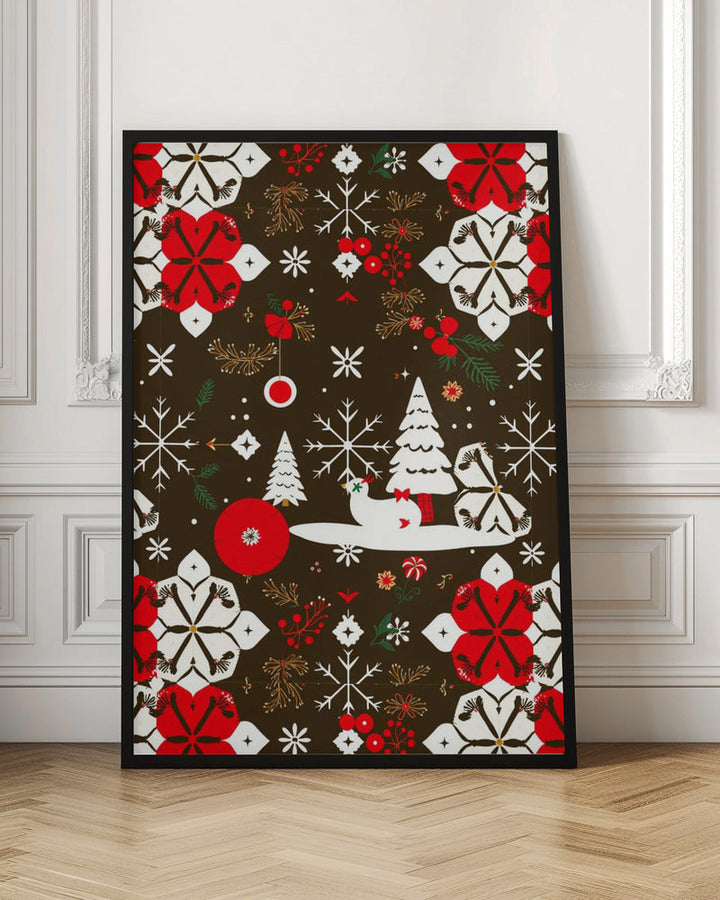 Snowy Festivities Pattern - Stretched Canvas, Poster or Fine Art Print I Heart Wall Art
