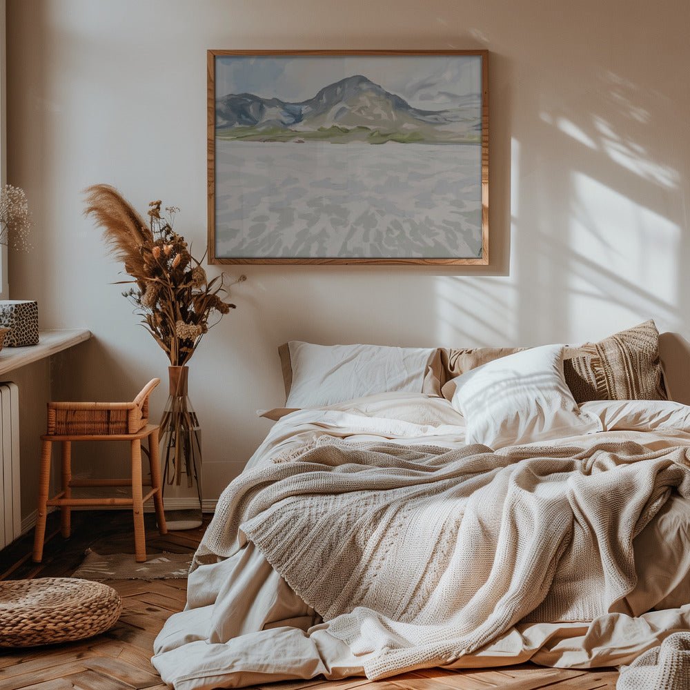 Snowy Mountain View - Stretched Canvas, Poster or Fine Art Print - I Heart Wall Art - Poster Print, Canvas Print or Framed Art Print