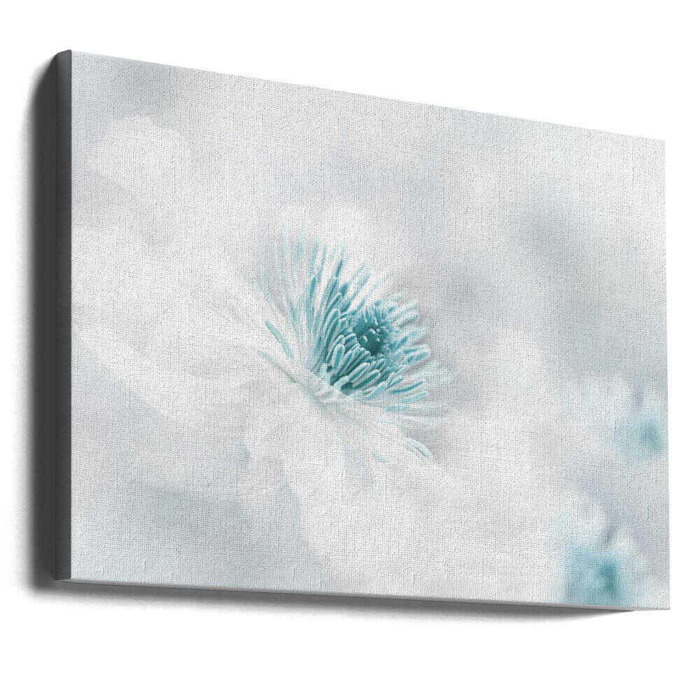 Soft Blue Floral Dream - Photographic Stretched Canvas Poster or Fine Art Print
