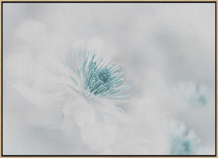 Soft Blue Floral Dream - Photographic Stretched Canvas Poster or Fine Art Print