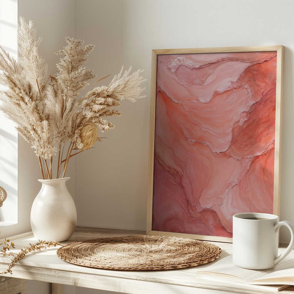 Soft Coral Flow - Stretched Canvas, Poster or Fine Art Print - I Heart Wall Art - Poster Print, Canvas Print or Framed Art Print