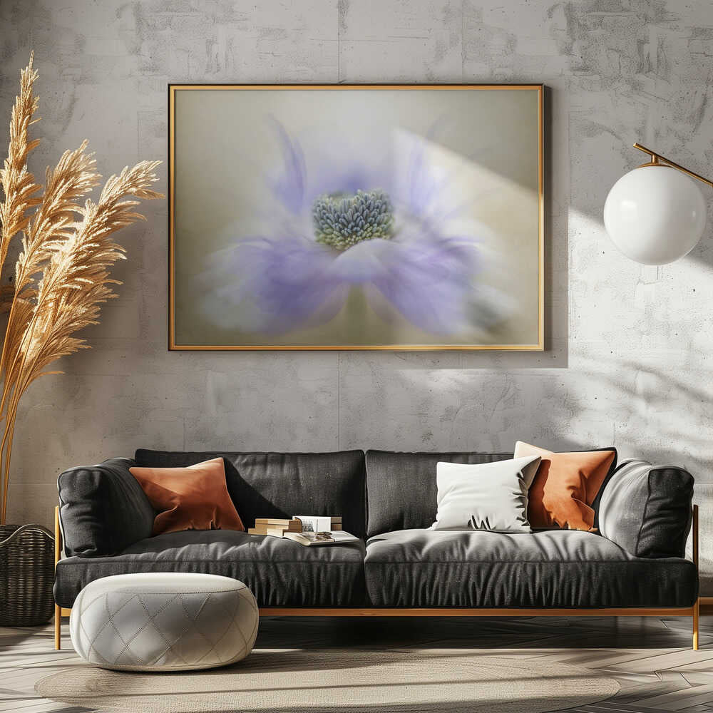 Soft Lavender Bloom - Floral Photographic Stretched Canvas Poster or Fine Art Print