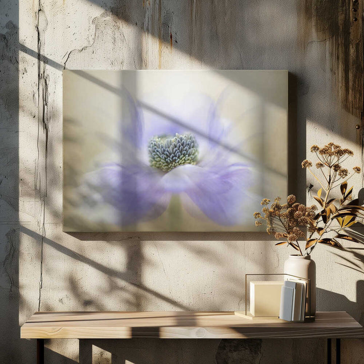 Soft Lavender Bloom - Floral Photographic Stretched Canvas Poster or Fine Art Print