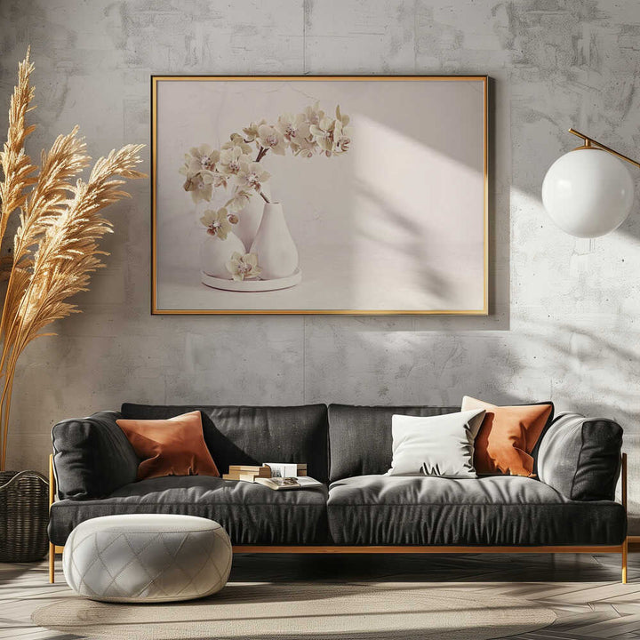 Soft Orchid Still Life - Floral Photographic Stretched Canvas Poster or Fine Art Print