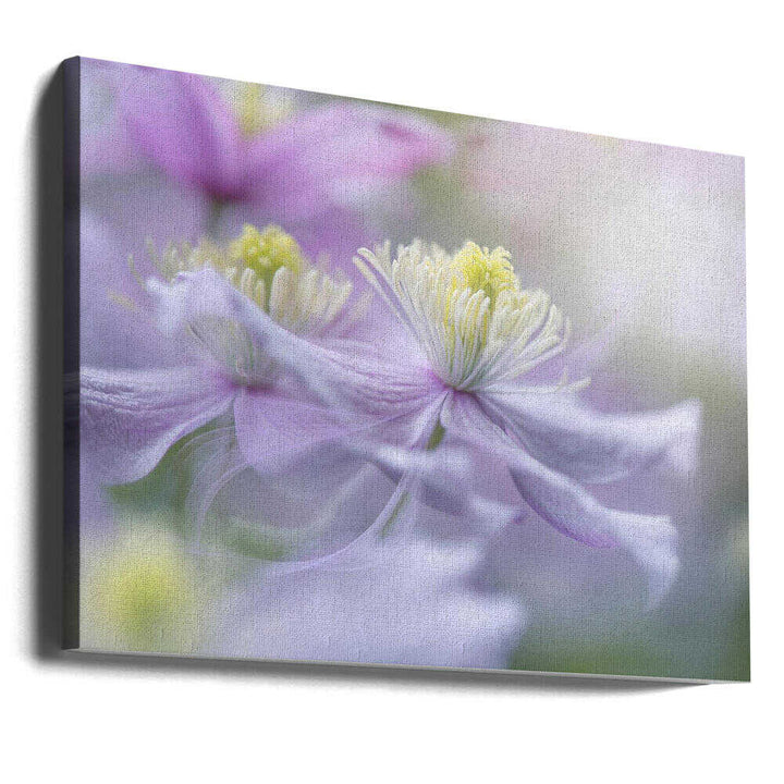 Soft Pastel Flowers - Stretched Canvas Poster or Fine Art Print