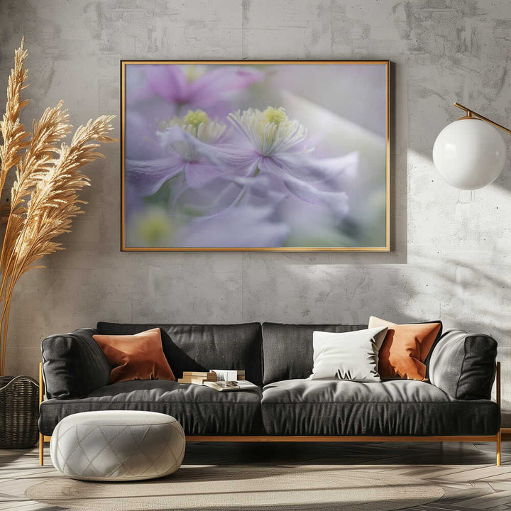 Soft Pastel Flowers - Stretched Canvas Poster or Fine Art Print
