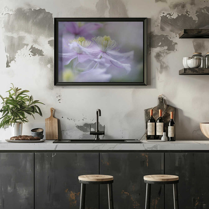 Soft Pastel Flowers - Stretched Canvas Poster or Fine Art Print