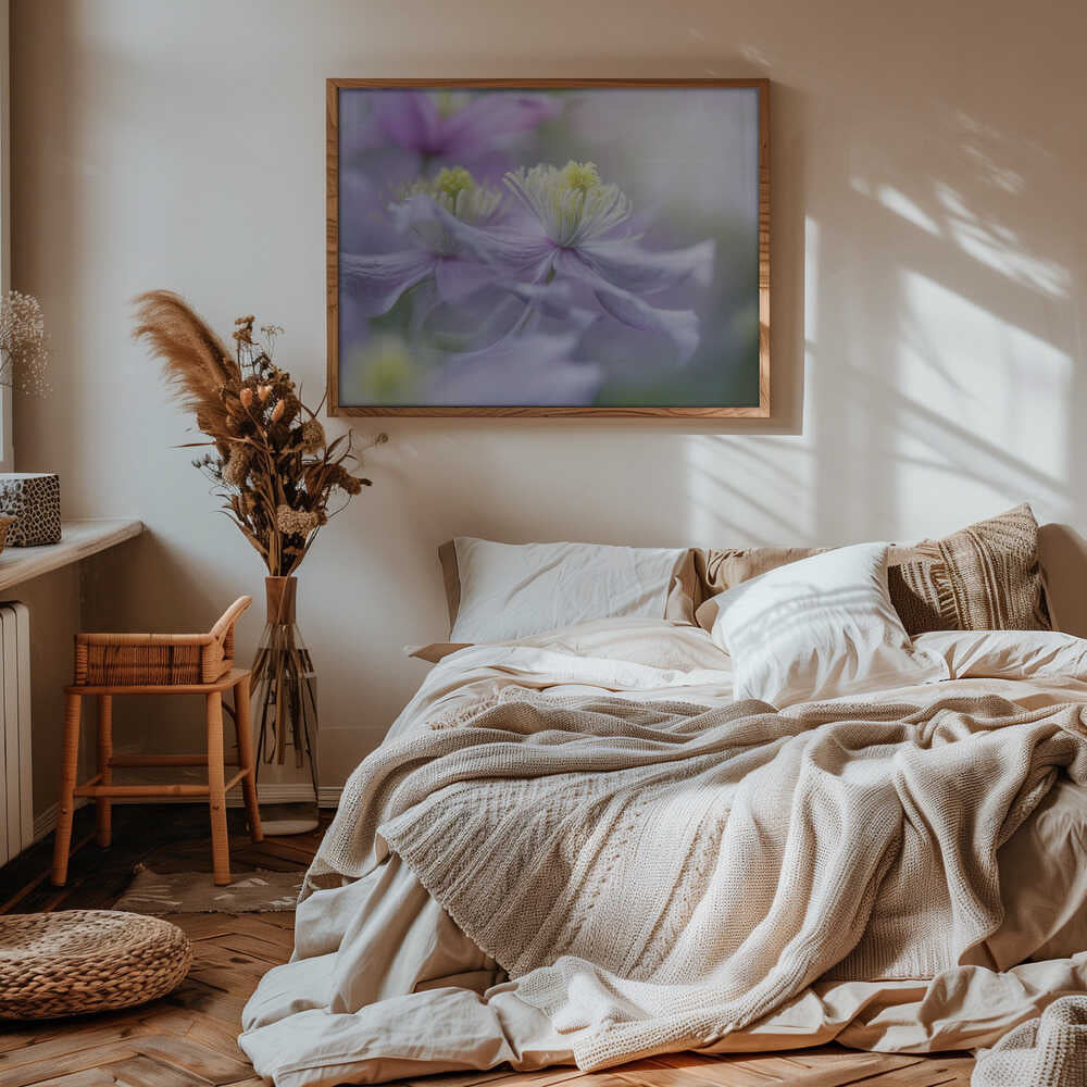 Soft Pastel Flowers - Stretched Canvas Poster or Fine Art Print