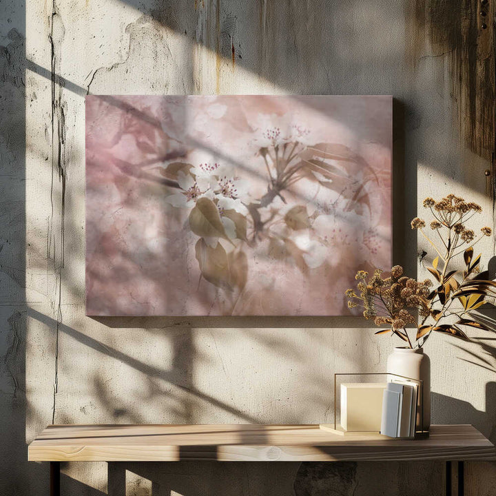 Soft Pink Blossoms - Floral Photographic Stretched Canvas Poster or Fine Art Print