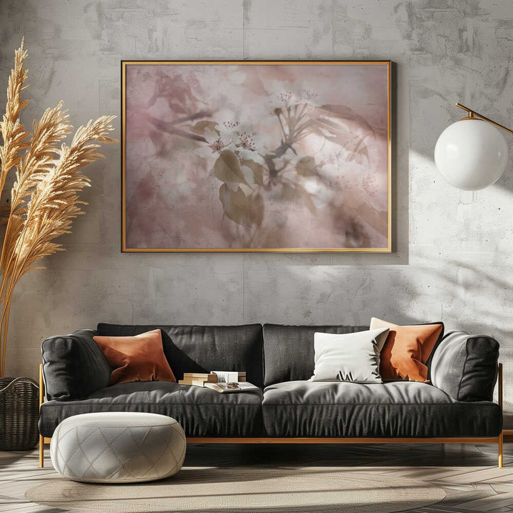 Soft Pink Blossoms - Floral Photographic Stretched Canvas Poster or Fine Art Print