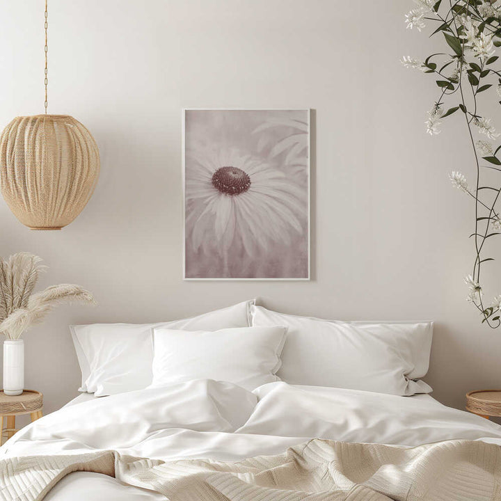 Soft Sepia Flower - Floral Photographic Stretched Canvas Poster or Fine Art Print