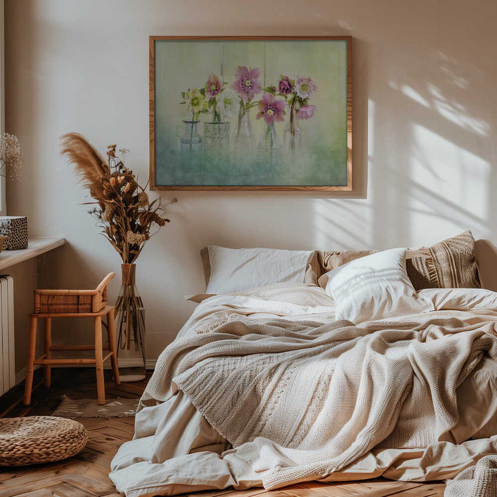 Soft Spring Blooms - Floral Photographic Stretched Canvas Poster or Fine Art Print