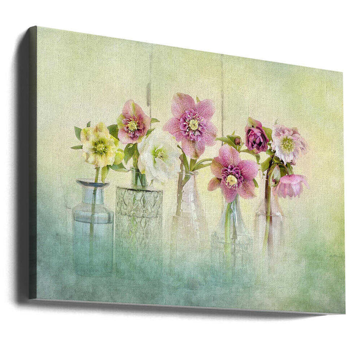 Soft Spring Blooms - Floral Photographic Stretched Canvas Poster or Fine Art Print