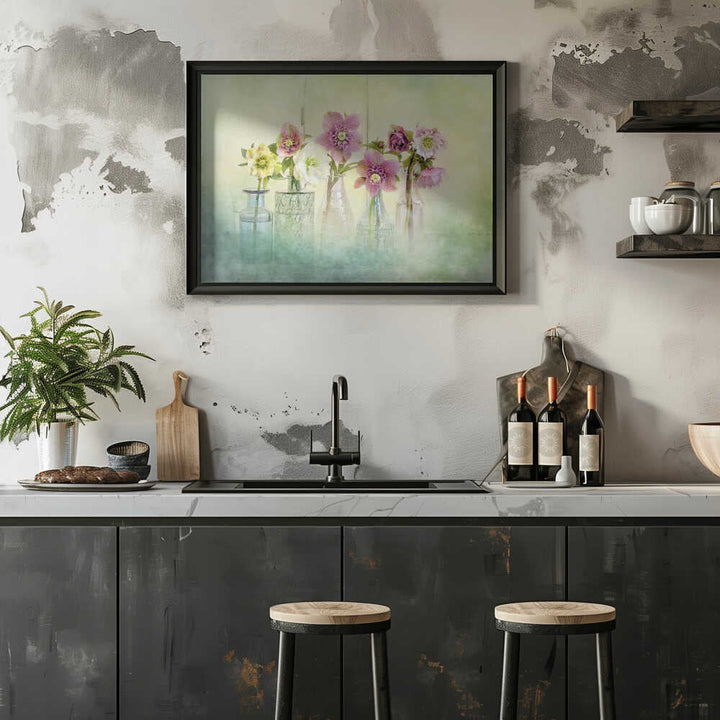 Soft Spring Blooms - Floral Photographic Stretched Canvas Poster or Fine Art Print
