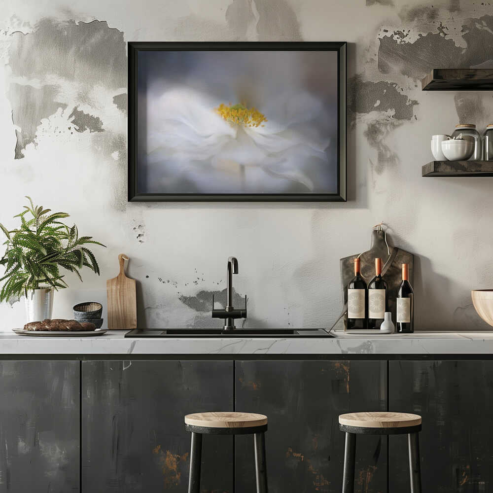 Soft White Bloom - Stretched Canvas Poster or Fine Art Print