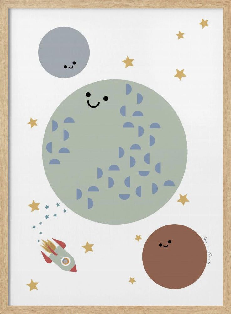 Solar Earth Moon - Stretched Canvas, Poster or Fine Art Print I Heart Wall Art