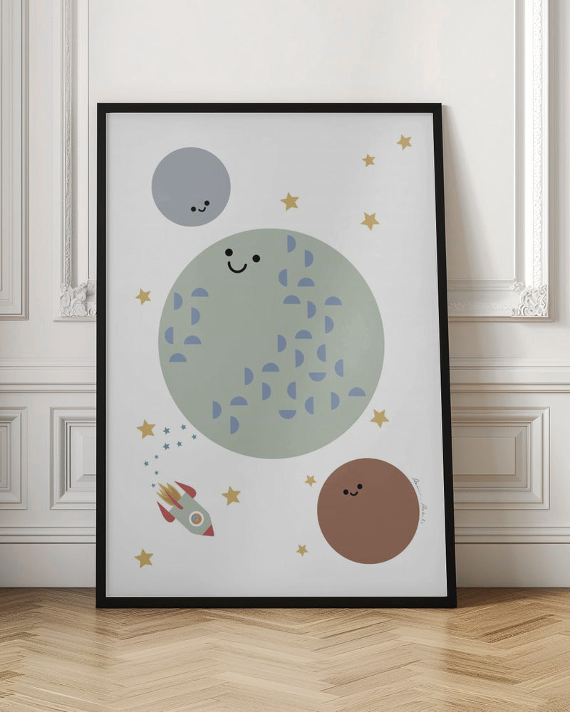 Solar Earth Moon - Stretched Canvas, Poster or Fine Art Print I Heart Wall Art