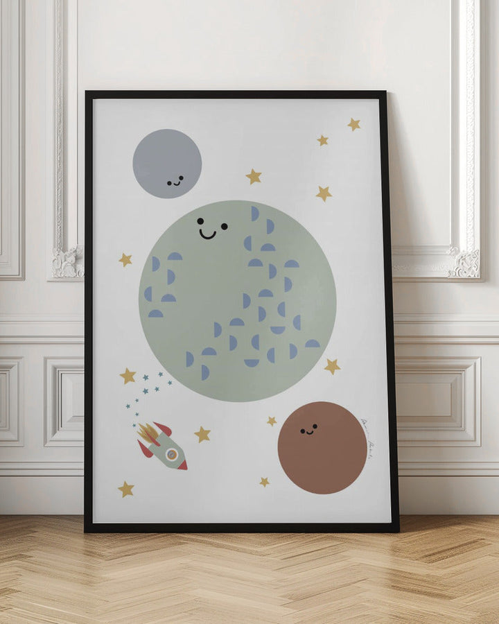 Solar Earth Moon - Stretched Canvas, Poster or Fine Art Print I Heart Wall Art