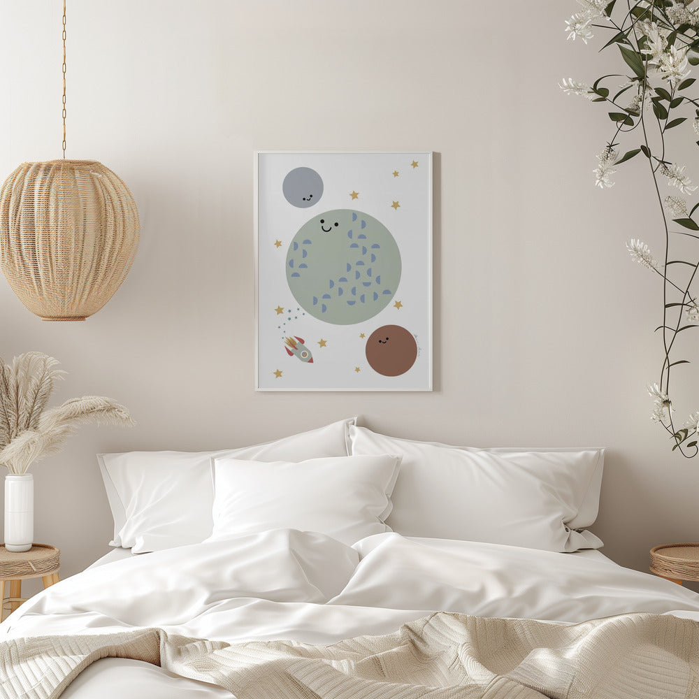 Solar Earth Moon - Stretched Canvas, Poster or Fine Art Print I Heart Wall Art