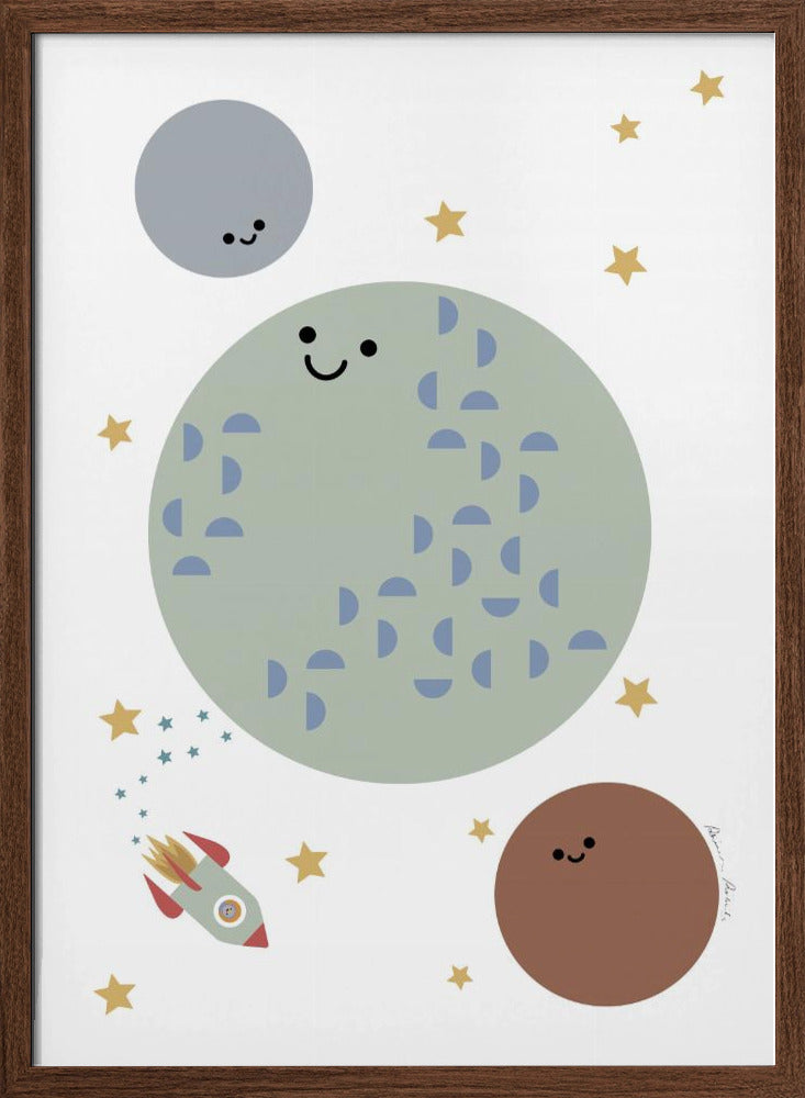 Solar Earth Moon - Stretched Canvas, Poster or Fine Art Print I Heart Wall Art