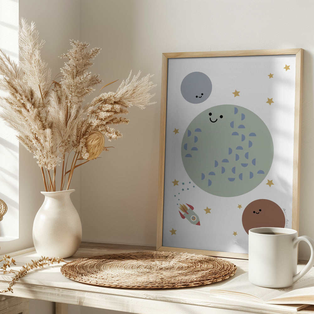 Solar Earth Moon - Stretched Canvas, Poster or Fine Art Print I Heart Wall Art