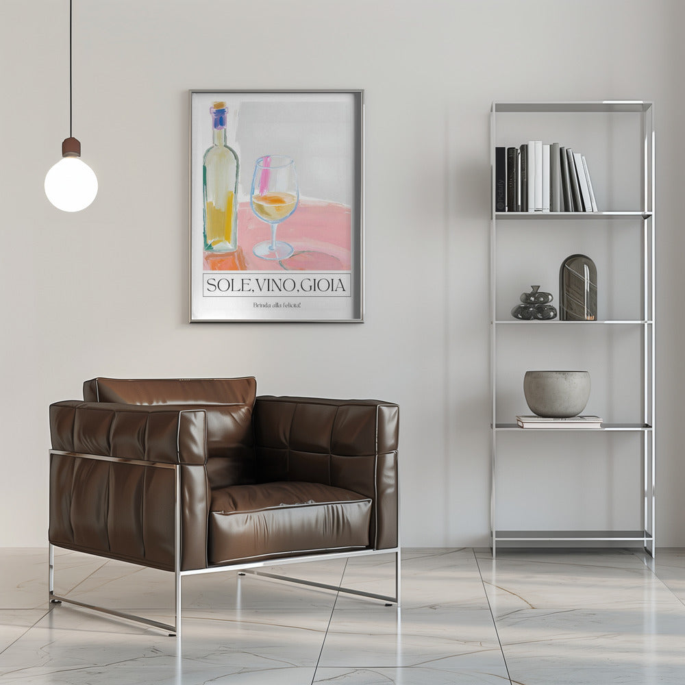Sole, vino, gioia - Stretched Canvas, Poster or Fine Art Print I Heart Wall Art