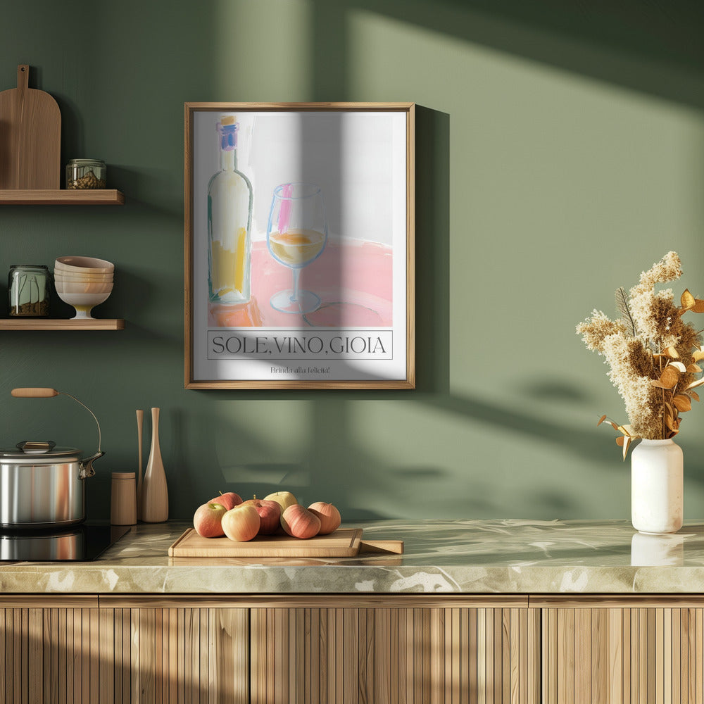 Sole, vino, gioia - Stretched Canvas, Poster or Fine Art Print I Heart Wall Art