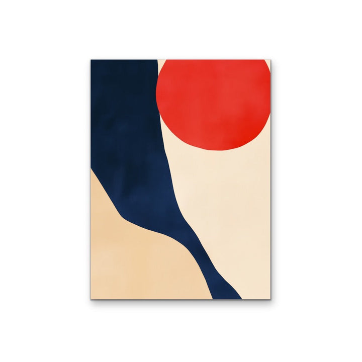 Somewhere in the Desert - Abstract Modern Red &amp; Blue Stretched Canvas, Wall Art Print I Heart Wall Art