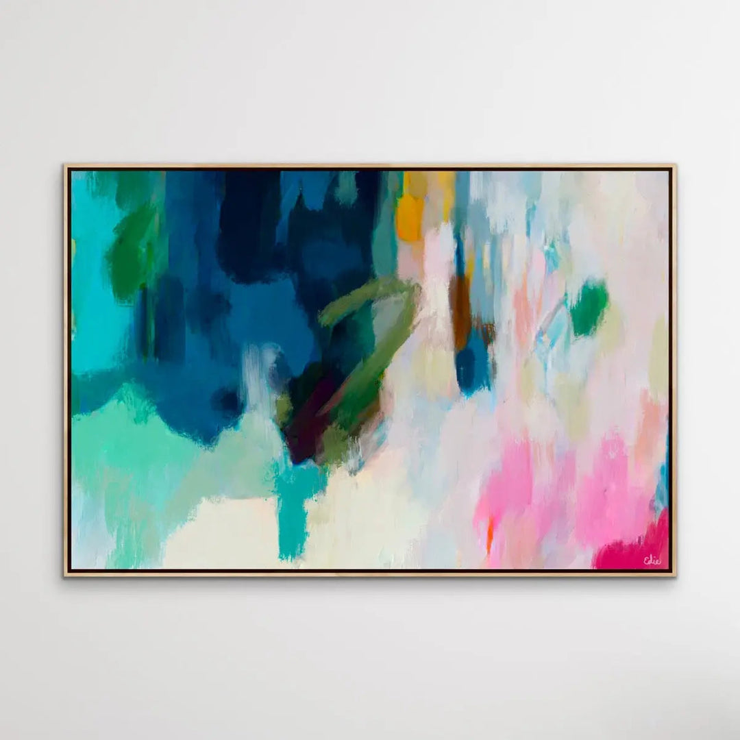 Spacescape - Two Piece Blue and Green Abstract Print Set I Heart Wall Art Australia 