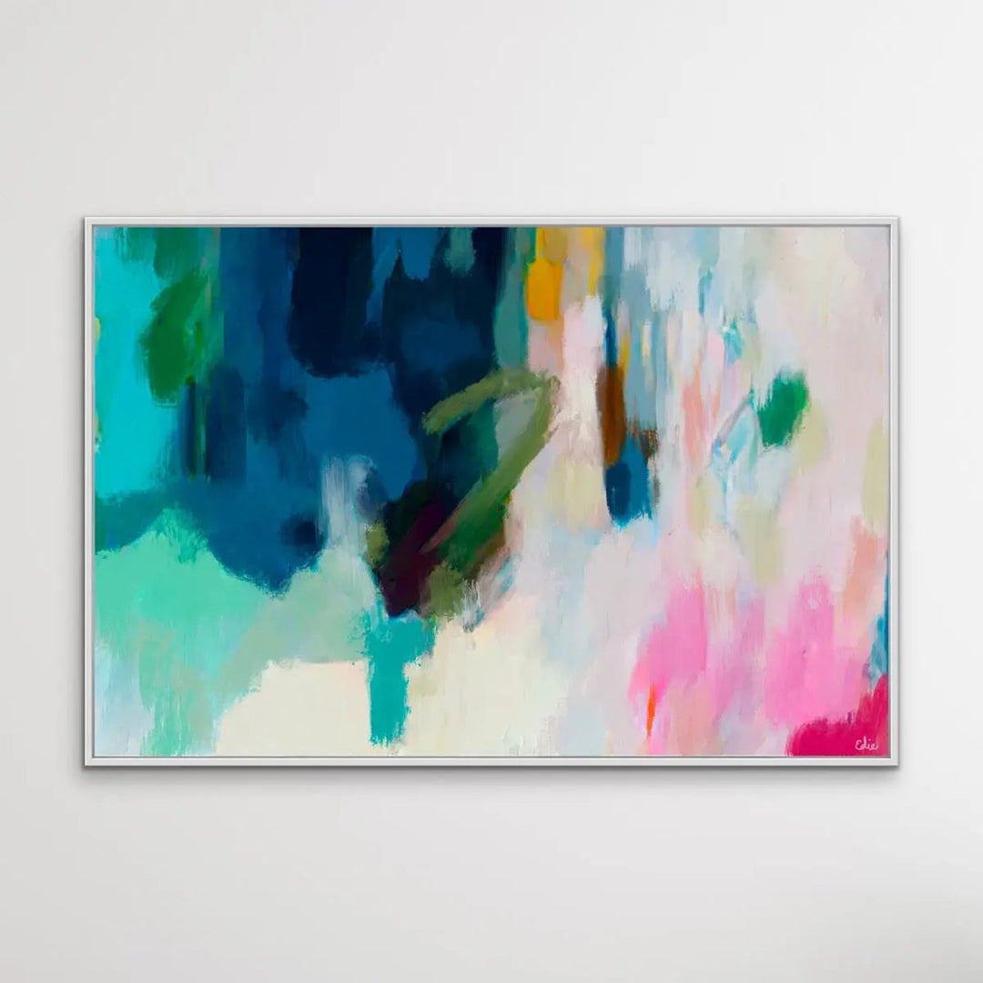 Spacescape - Two Piece Blue and Green Abstract Print Set I Heart Wall Art Australia 