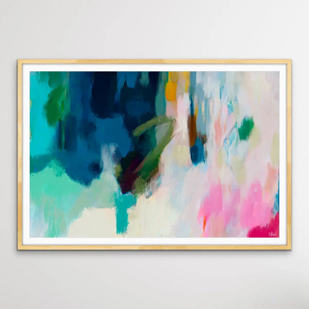 Spacescape - Two Piece Blue and Green Abstract Print Set I Heart Wall Art Australia 