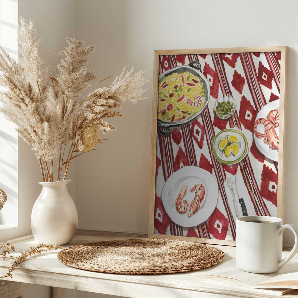 Spanish Paella Meal - Stretched Canvas, Poster or Fine Art Print - I Heart Wall Art - Poster Print, Canvas Print or Framed Art Print