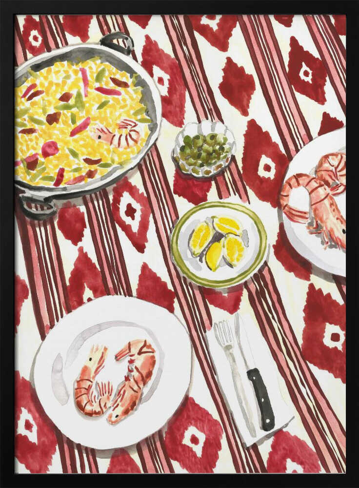 Spanish Paella Meal - Stretched Canvas, Poster or Fine Art Print - I Heart Wall Art - Poster Print, Canvas Print or Framed Art Print
