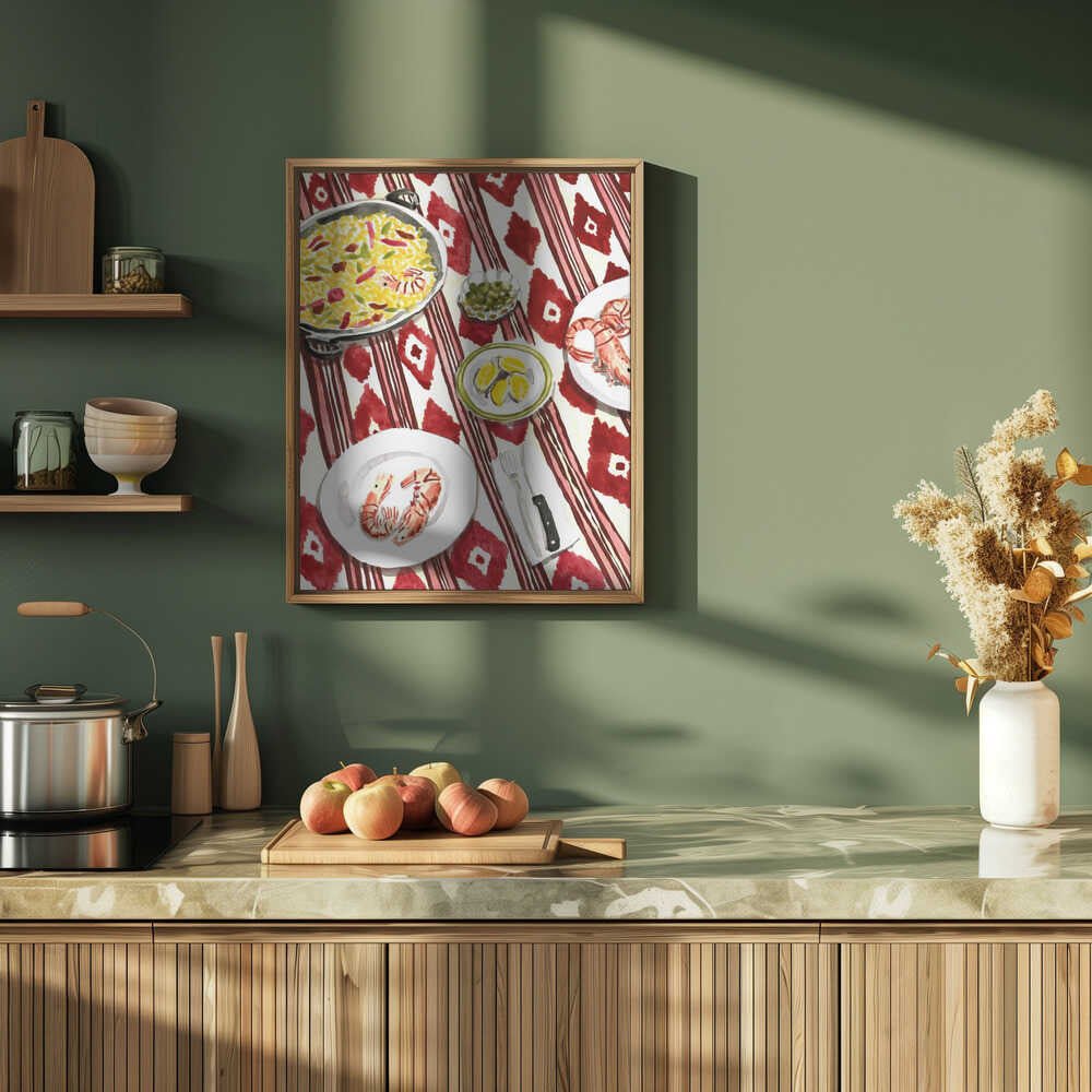 Spanish Paella Meal - Stretched Canvas, Poster or Fine Art Print - I Heart Wall Art - Poster Print, Canvas Print or Framed Art Print