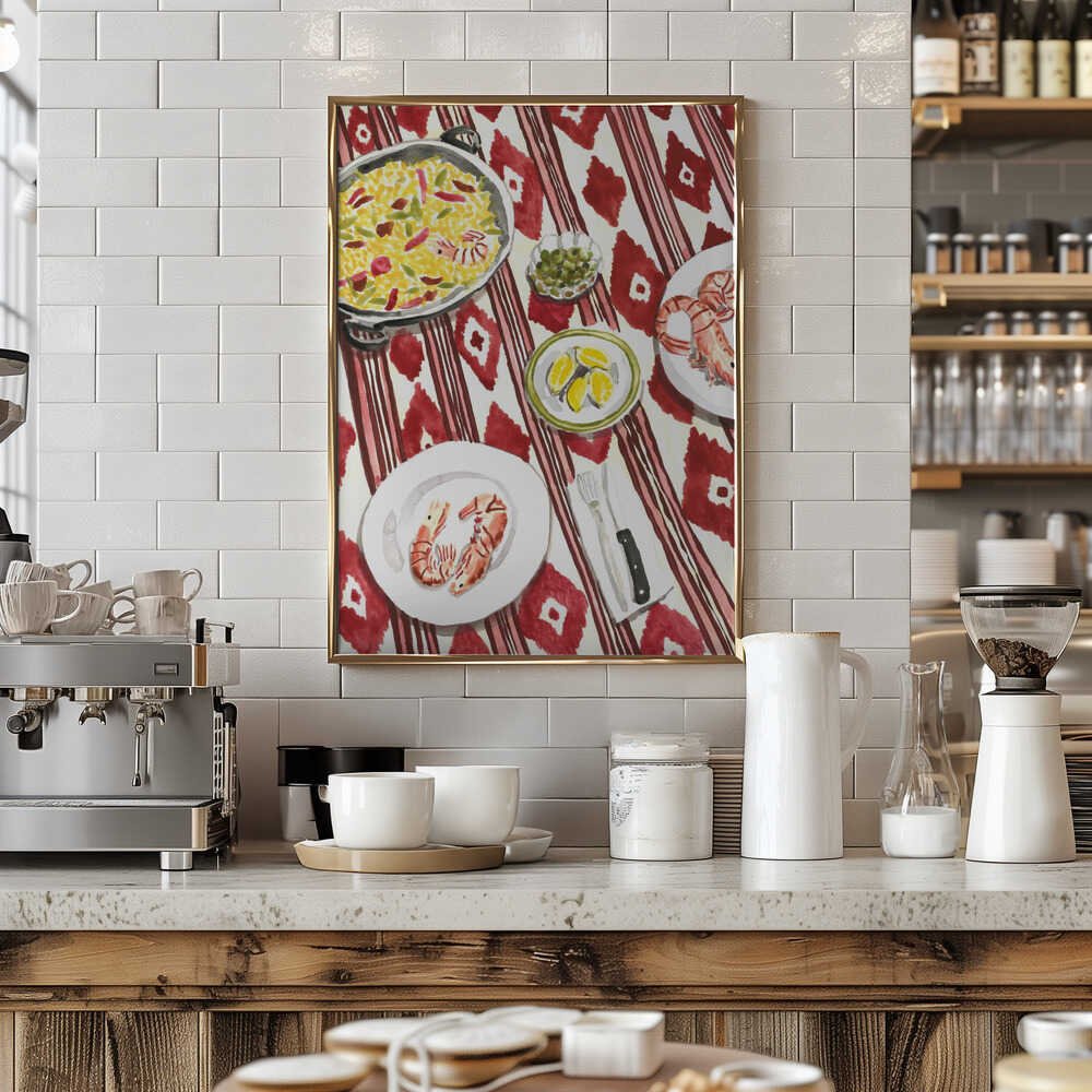Spanish Paella Meal - Stretched Canvas, Poster or Fine Art Print - I Heart Wall Art - Poster Print, Canvas Print or Framed Art Print