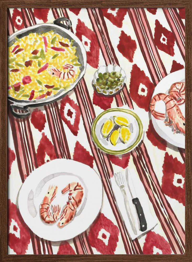 Spanish Paella Meal - Stretched Canvas, Poster or Fine Art Print - I Heart Wall Art - Poster Print, Canvas Print or Framed Art Print